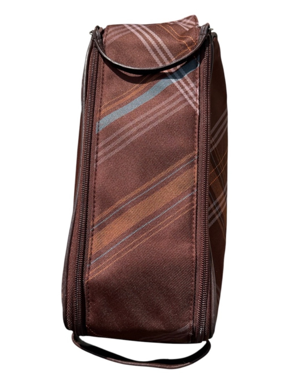 Victoria’s Secret Brown Plaid Travel Cosmetic Bag Organizer Zip Case